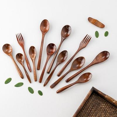 Натуральная деревянная ложка ручной работы для риса, супов, новый набор для ужина, кухонные аксессуары