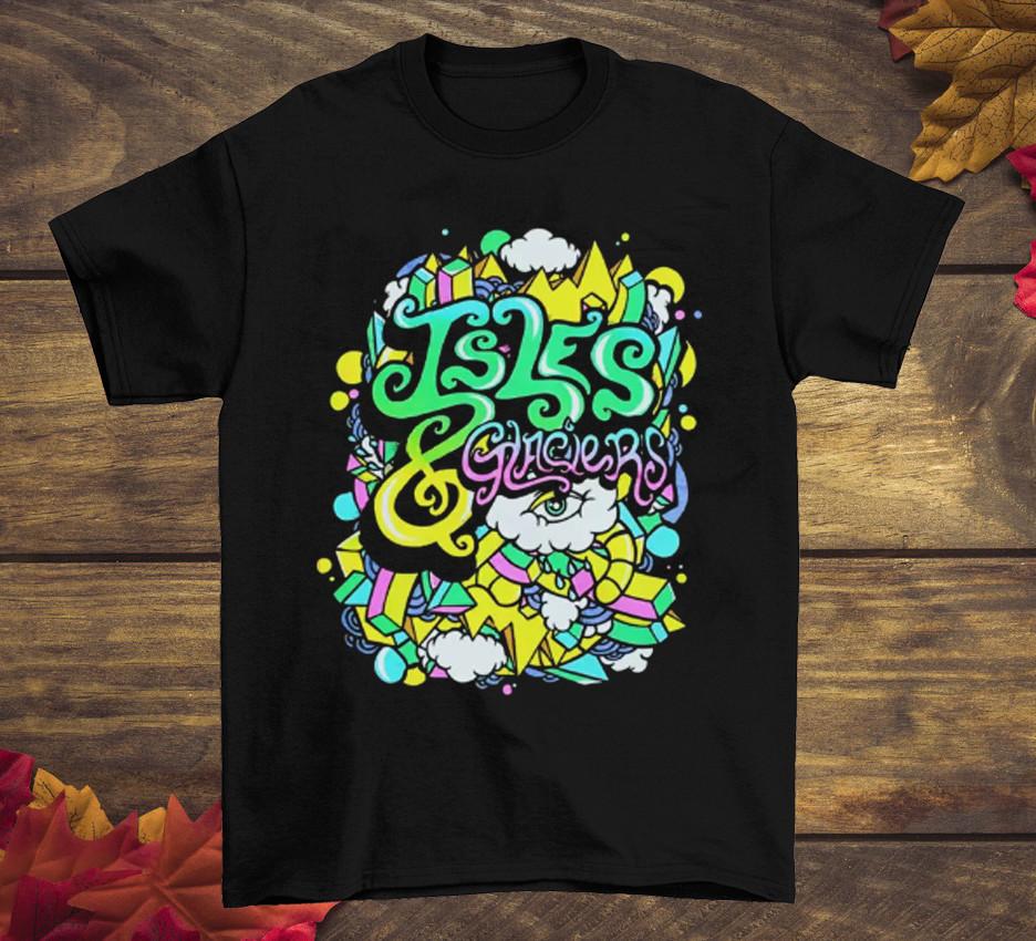 NEW ISLES & GLACIERS Band Short Sleeve Black All Size Shirt AR206 Unisex T-Shirt