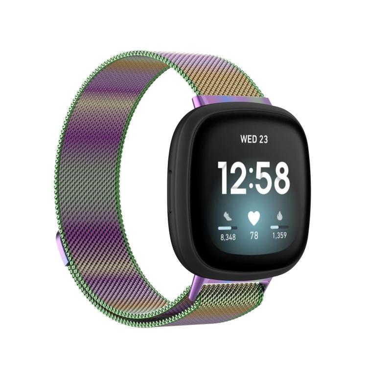 Для Fitbit Versa 4 / 3 Миланский Магнитный Металлический Плетеный Ремешок для Часов, Большой Размер