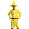 Disguise Uni Adult Men's Yellow Hat Costume, Official Curious George and Hat Costume, Adult Size, See Picture, One Size Small