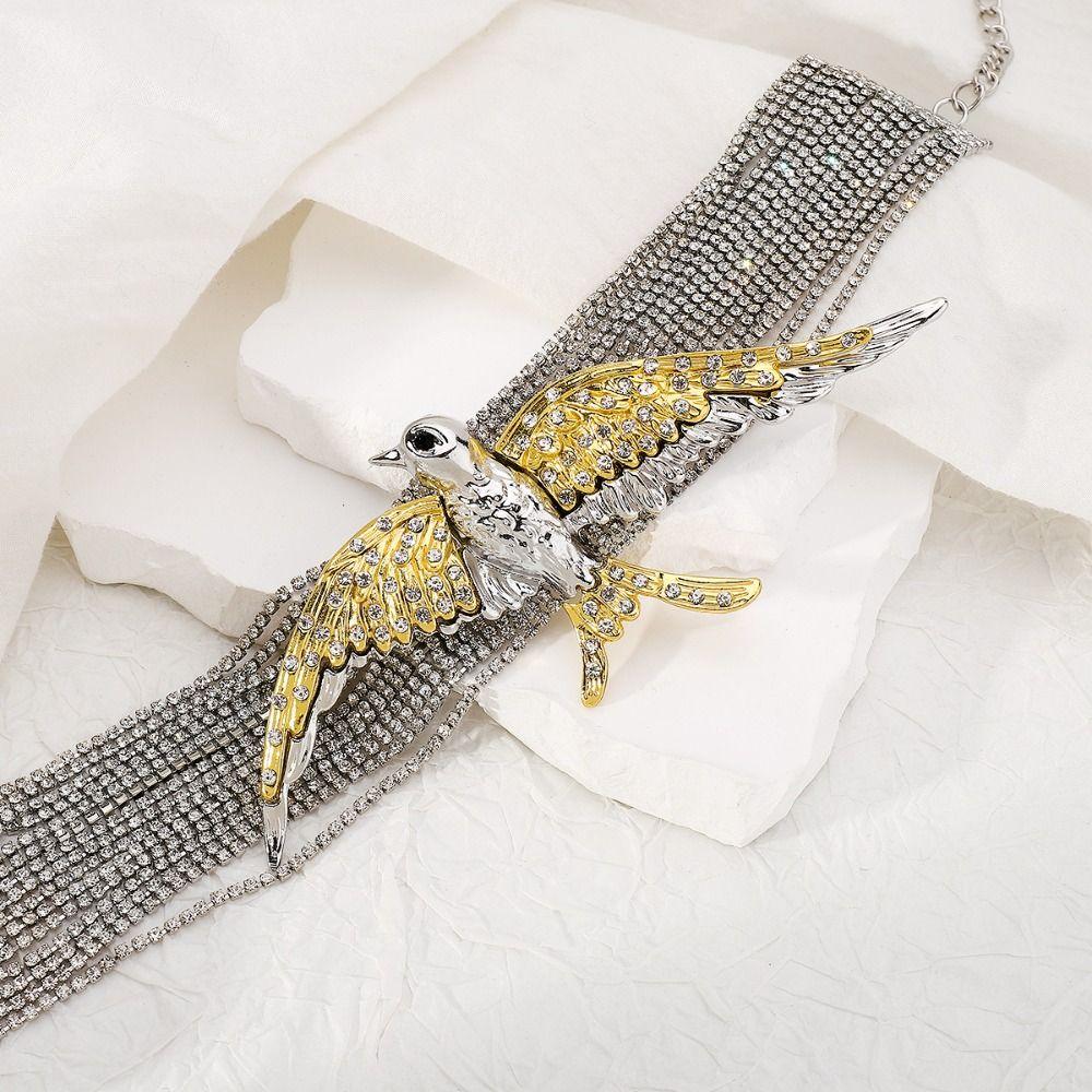 Преувеличенное ожерелье-ласточка Модная цепочка на ключицы Летающая птица Многослойное ожерелье Женское