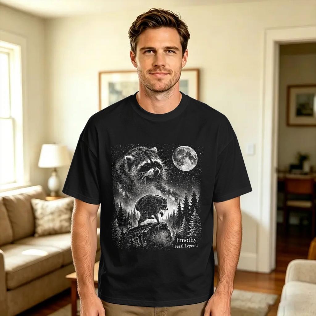 Unisex Unisex Tshirt I Love Jimothy Cute Trendy Racoon T Shirts Harajuku Summer Tees Vintage Cotton Clothing Gift Idea