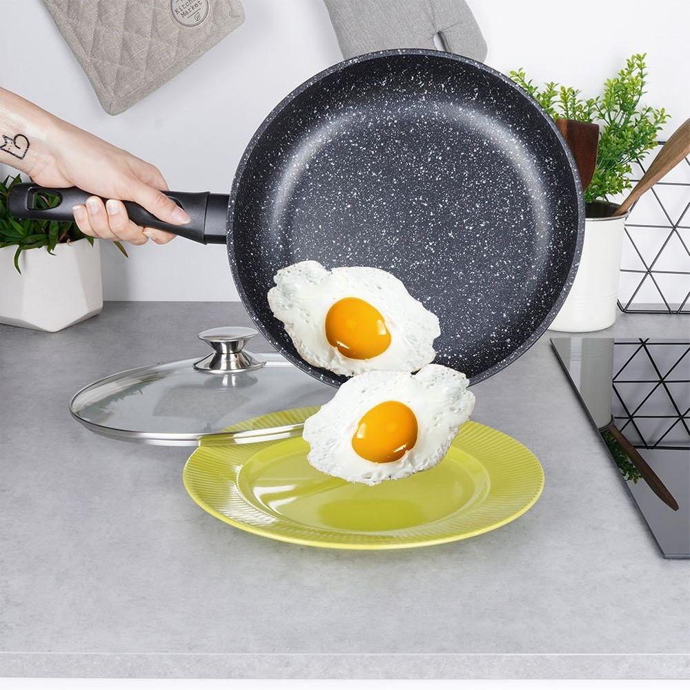 Orion Grande Cast Aluminum Non-Stick Granite Frying Pan with Lid 28 cm