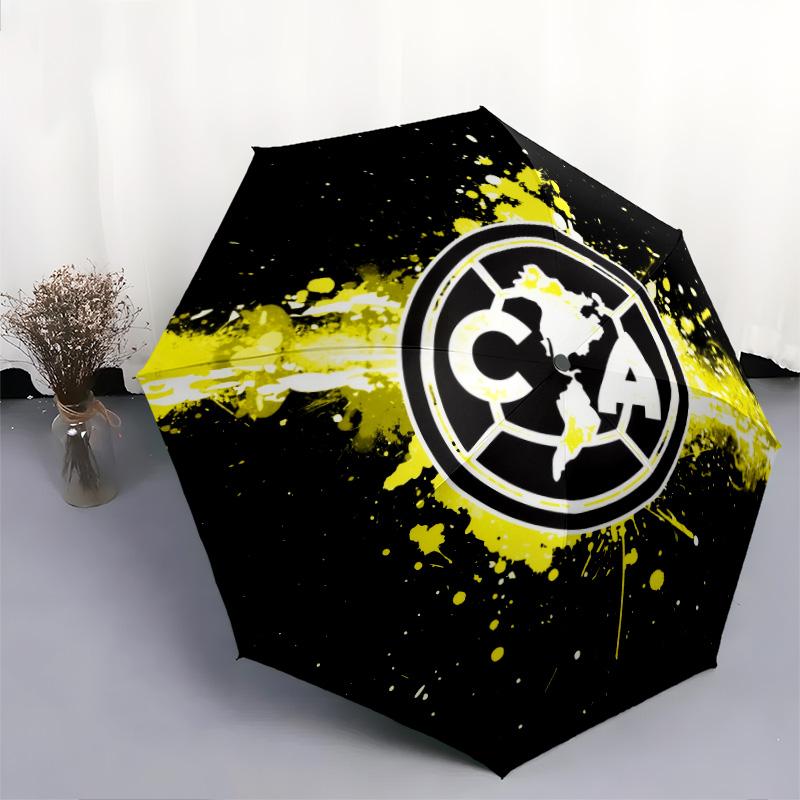 Узор Club América, автоматический складной зонт, портативная и складная конструкция, 8 спиц, рождественский или день рождения подарок.