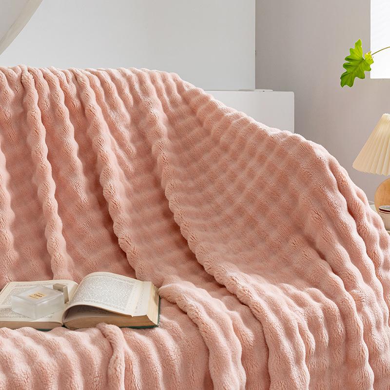 Одеяло с кондиционером Одеяло из ягненка Коралловый фланелевый чехол для дивана Одеяло-накидка для офиса Одеяло из фланели Bubble Rabbit Одеяло из кораллового бархата