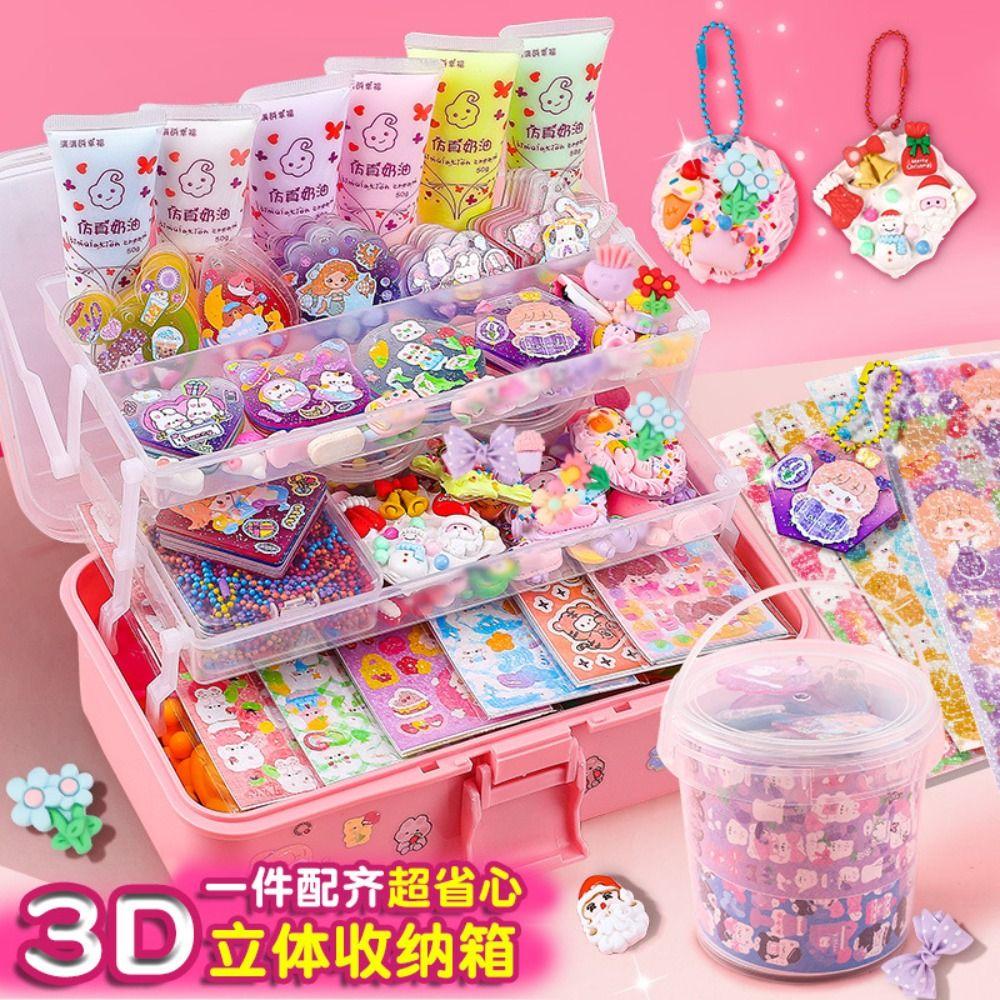 Set Scrapbooking Guka Sticker Set DIY Keychain Making Kit DIY Handbook Material Sticker DIY Keyring