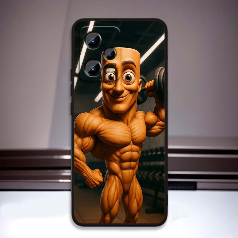 Tung Tung Tung Шаблон Сахур Для Xiaomi Redmi Note 15 14 13 12 12S 11E 11 11S Pro Plus 4G 5G Черный Мягкий ТПУ Чехол для Телефона