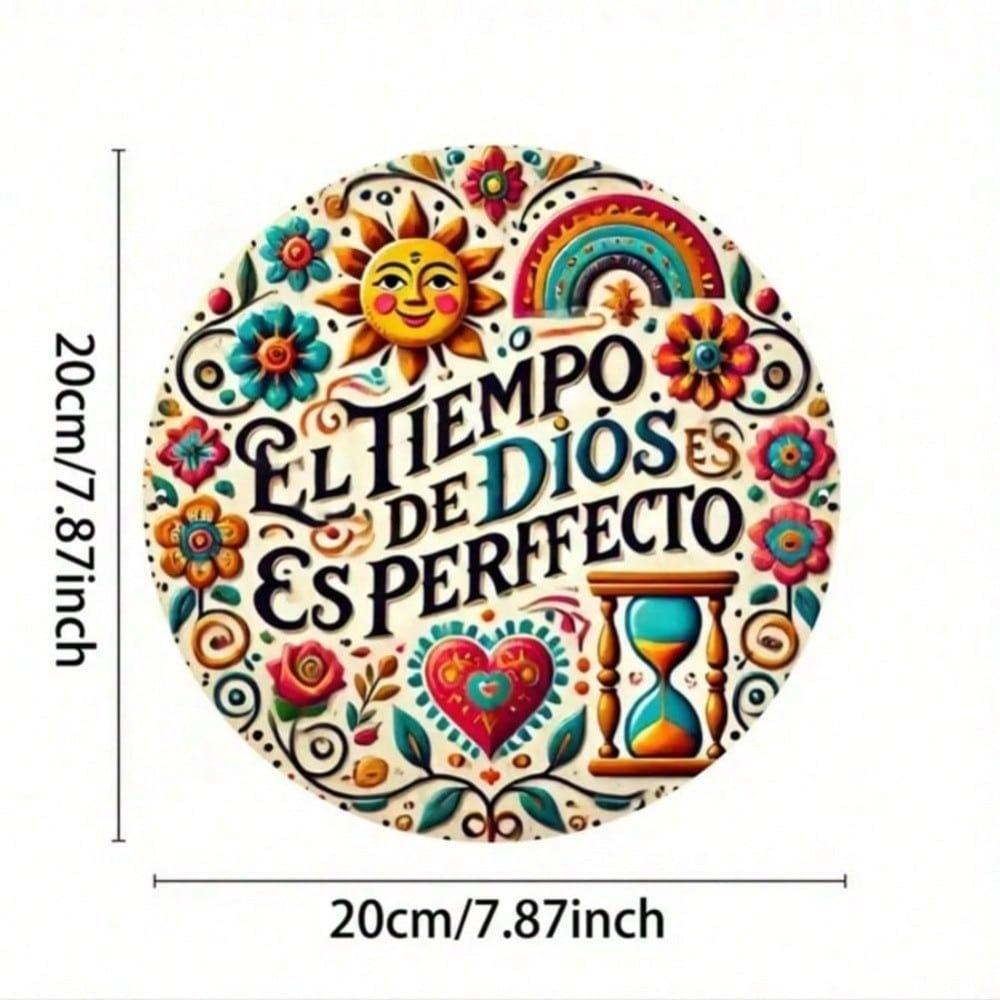 1 шт. El Tiempo De Dios Es Perfecto Металлическая настенная табличка, Погодоустойчивая железная скульптура для декора дома, сада, улицы, помещения