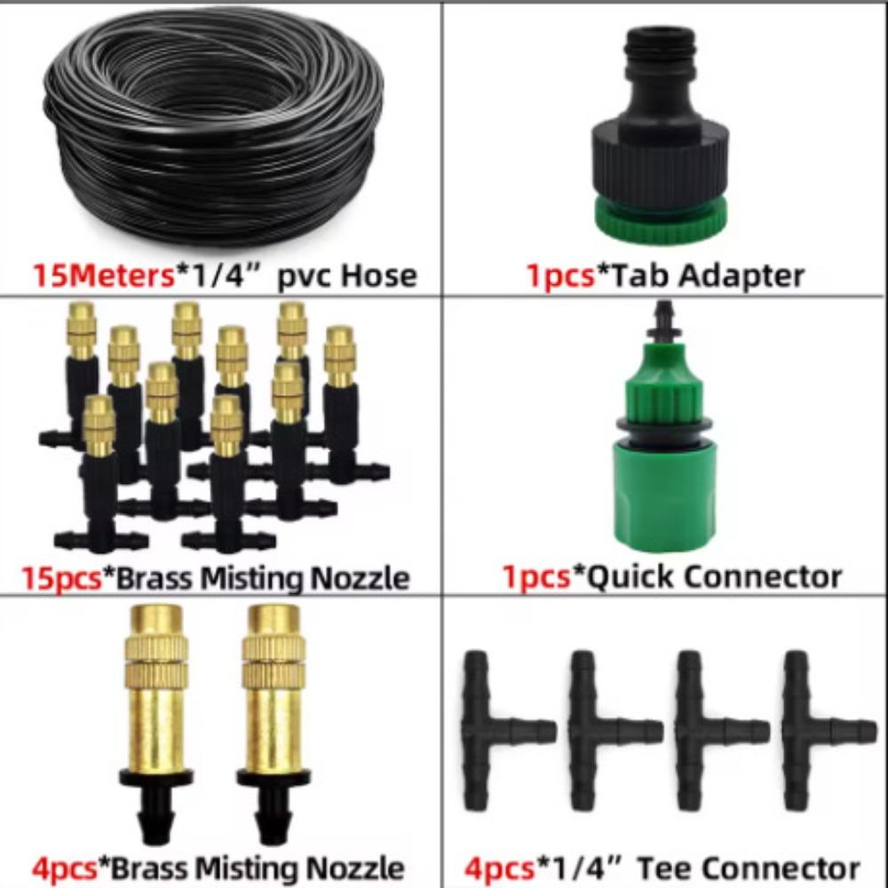 Adjustable Copper Atomizing Nozzle Set Automatic Flower Watering Device Spray Cooling Spray Set Garden Irrigation Tool Set