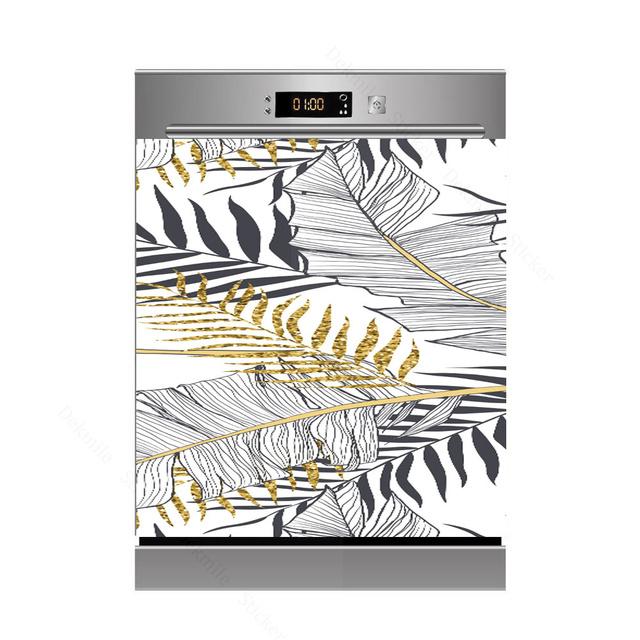 3D бамбуковая текущая вода, свеча, камень, посудомоечная машина, холодильник, морозильная наклейка, детская художественная крышка двери холодильника, обои, кухонный декор