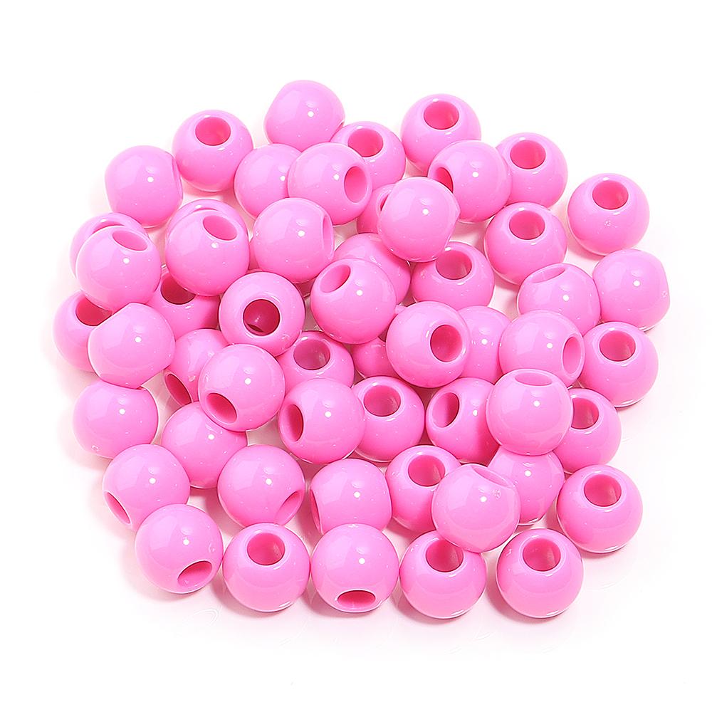 50pcs/lot 10 12 14mm Acrylic Big Hole Beads Multicolor Loose Spacer Round Beads For DIY Bracelet Earrings Jewelry Accessories