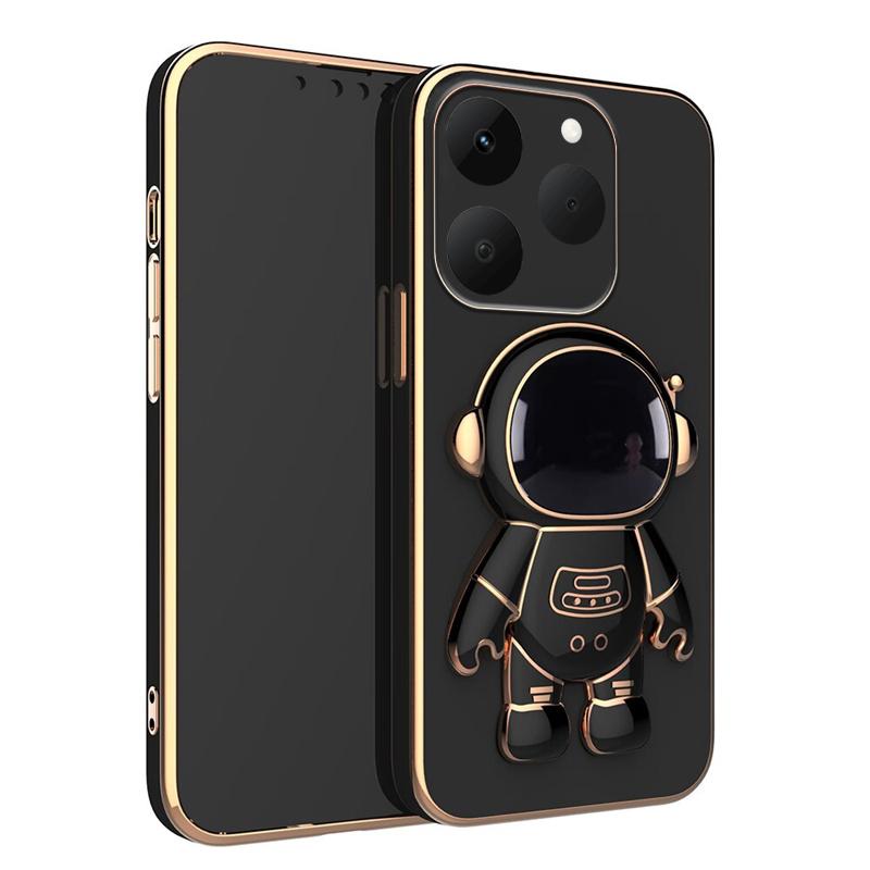 For Realme 15T Case Shining Astronaut Spaceman Bracket Holder Design soft plating For Realme 15T Back cover