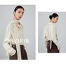 Женская приталенная рубашка Off-White с длинным рукавом и струящимся воротником - Универсальный дизайн для осени/зимы 2025