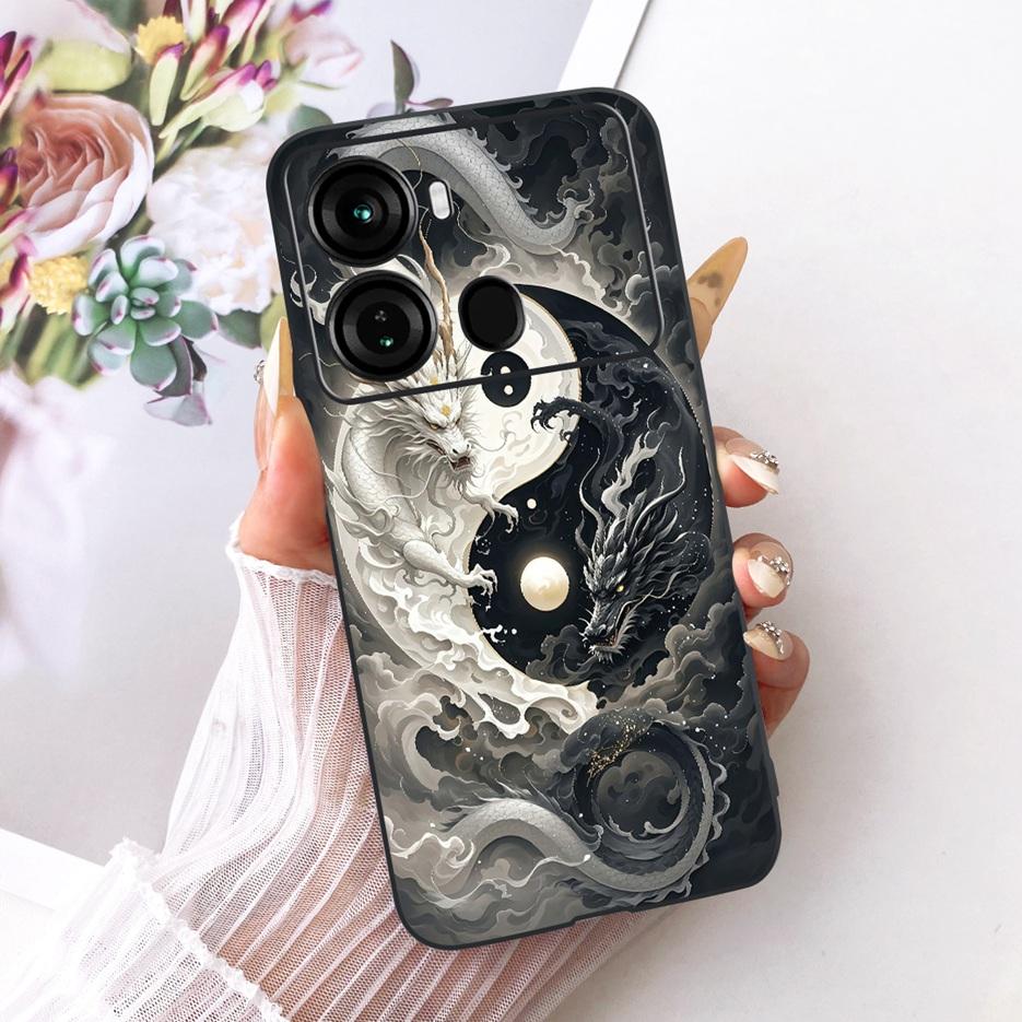 For Itel P40 Plus Case P683L Luxury Butterfly Tree Painted Cover Soft Silicone Phone Case For Itel P40 P662L P 40 ItelP40 + Bags