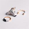 Vintage Cartoon Glaze Ring Delicate Opening Finger Ring Jewelry Animal Horse Ring Set  Girls