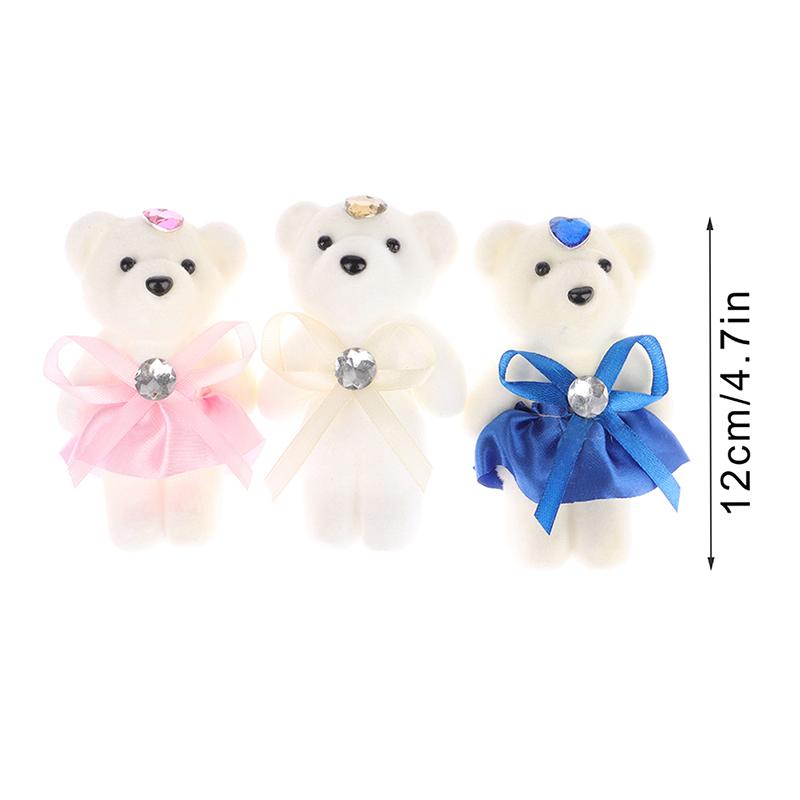10Pcs 12Cm Bear Flower Bouquet Toy Cartoon Doll Foam Bouquet Gift Party Decor