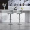 Modern Adjustable Swivel Bar Stools Set of 2, Plastic Backrest & Faux Leather Seat, Gas Lift Height, Metal Base with Footrest, Kitchen Counter