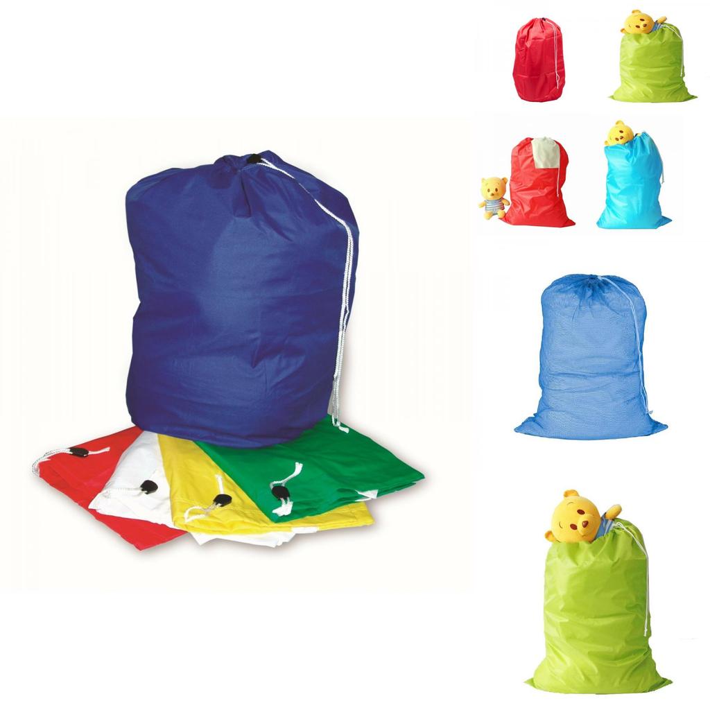 Прочная синяя нейлоновая сумка для белья с завязкой Прямоугольная форма