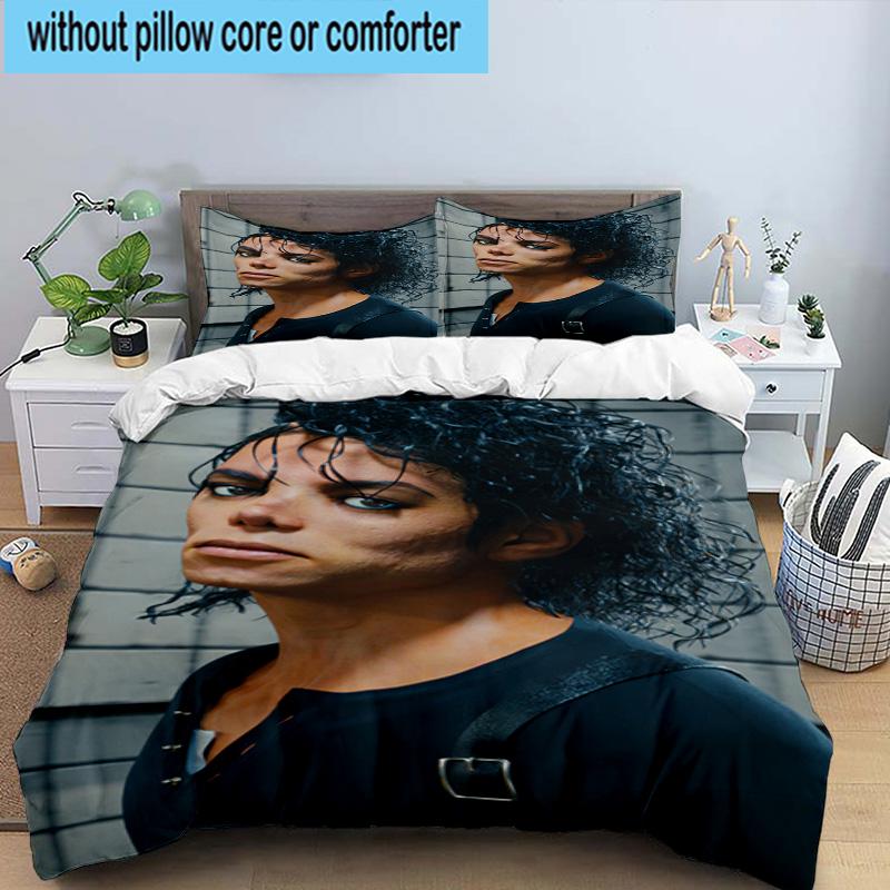 3PCS Metallic Hair Style Michael muisc 3pcs Bedding,Including 3PCS Duvet Cover And 2pcs Pillowcases Perfect for Christmas,Ideal for Bedroom, Dormitory
