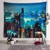 Гобелен с ночным освещением города, город, великолепная архитектура, гобелен для спальни, эстетика комнаты, украшение дома