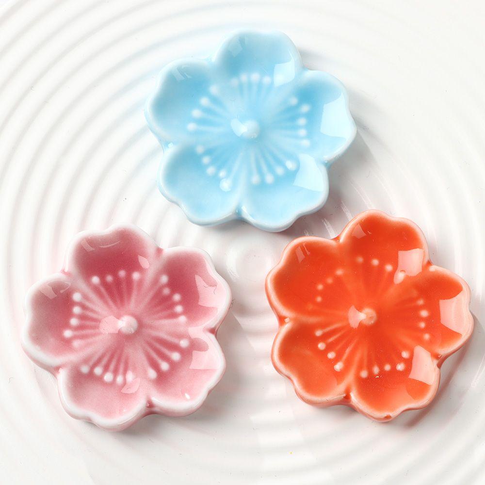 Dining Spoon Fork Chopstick Rest Tableware Chopsticks Holder Sakura Blossoms Colorful Ceramic