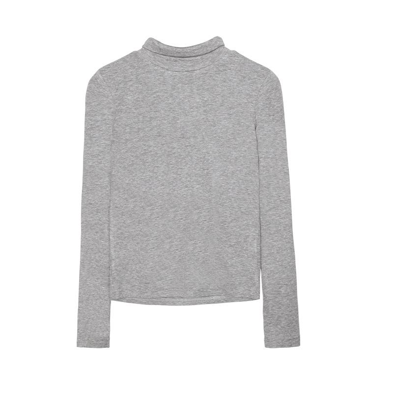 Women's Slim Fit Lightweight Tencel Wool Half-Turtleneck Top for Autumn/Winter 2024