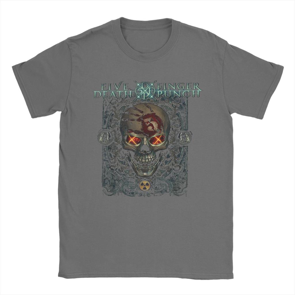 5FDP Iron Skull T Shirt Summer Cotton T Shirts For Adult Trendy Cool Custom DIY Tee Shirt ShortSleeved Streetwear Top Tees