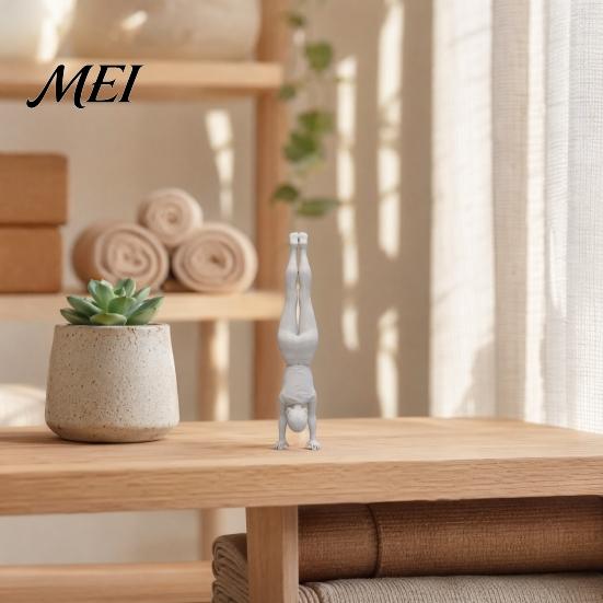 3D Printed Statue Inverted Girl Figurine, Athlete Statue, White Sporty Sculpture for Home Table Shelf Decor Minimalist Art Piece