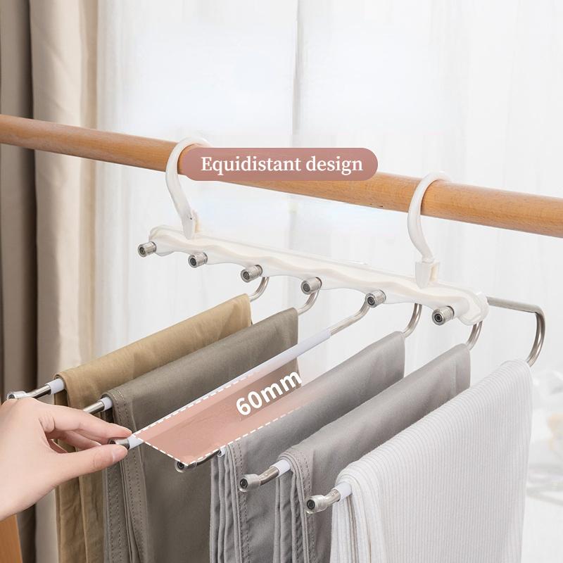 Multifunctional Hanger Folding Pants Storage Rack Clothes Organizer Hangers Save Wardrobe Space Bedroom Closets Organizer