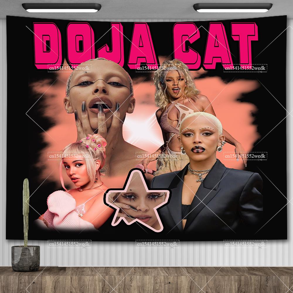 Doja Cat Scarlet Обложка музыкального альбома Плакат Настенный гобелен Хип-хоп Поп Гобелены Эстетическое украшение комнаты Фоновая ткань