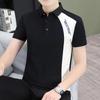 Business Casual Patchwork T-shirts Men's Clothing Polo-Neck Stylish Button Summer Contrasting Colors Short Sleeve Polo Shirts
