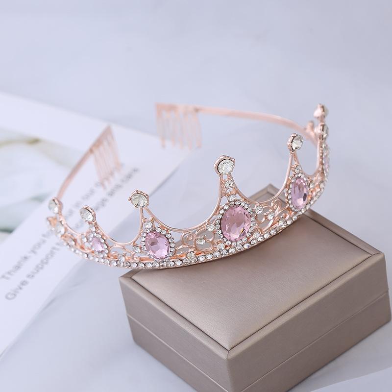 Korean New Style Children's Crown Princess Birthday Headband Children's Day Performance Hair Accessories Bride Wedding Hair Crown Headband