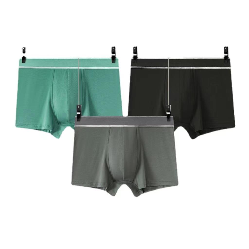 Мужские бесшовные трусы-боксеры средней посадки - Хлопок 60-х годов с длинным волокном с графеновой антибактериальной ластовицей, дышащие и из чистого хлопка