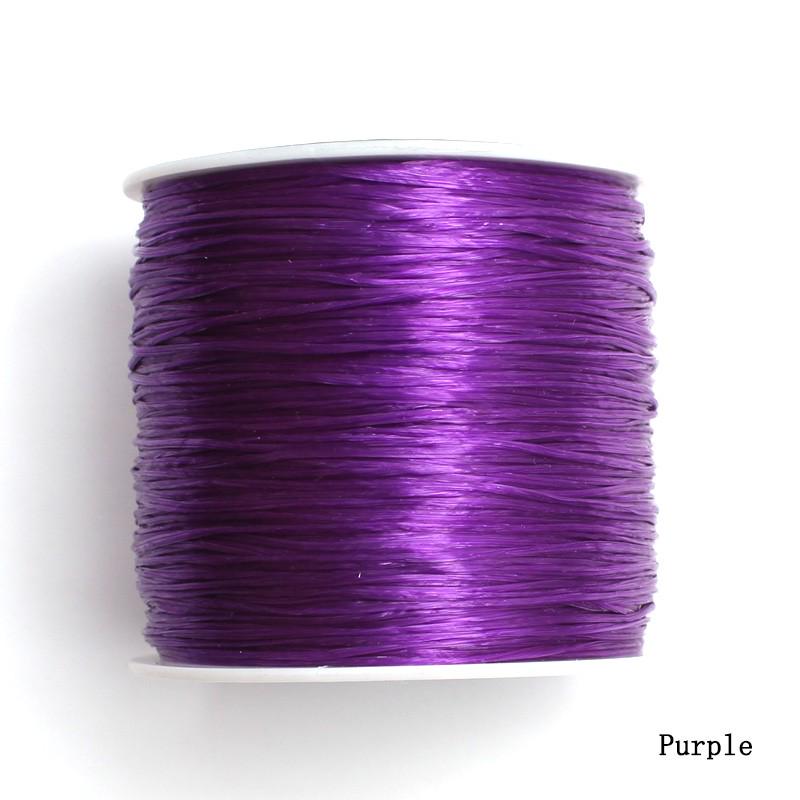 1 рулон/лот, 0,6 мм, эластичная нить, круглая кристаллическая линия, нейлоновый резиновый эластичный шнур, 10 цветов, 60 м