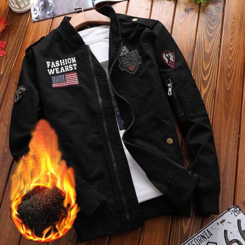 Осенняя военная куртка пилота, мужская, молодежная, хлопковая, повседневная, бейсбольная форма, свободный бархат
