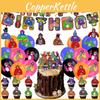 Ensemble de Décoration de Fête d'Anniversaire Gorilla Tag Arrangement de Ballons en Spirale avec Topper de Gâteau et Drapeau