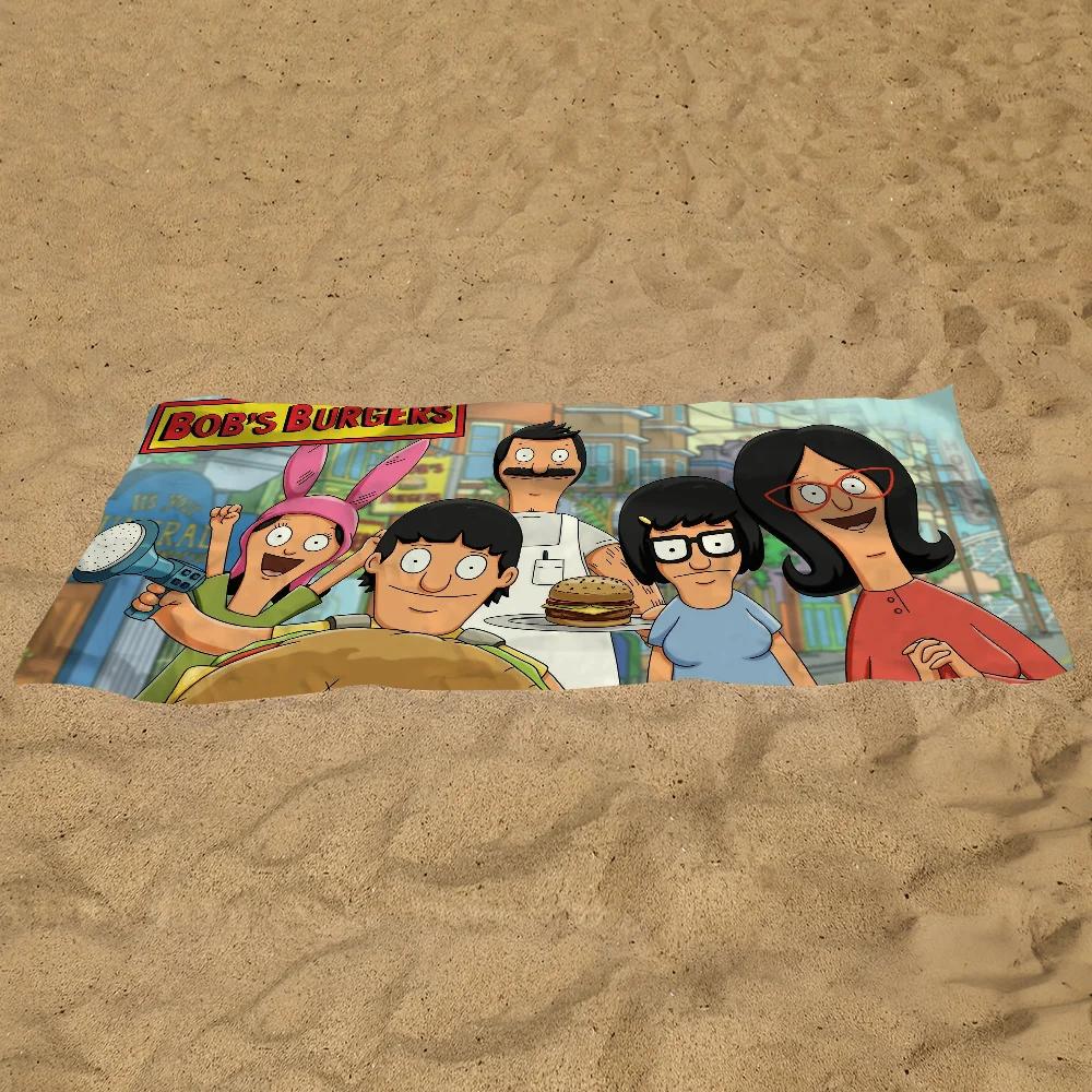 Полотенце B-Bob'S Burgers для бассейна и пляжа, портативное, быстросохнущее, от песка, для улицы, путешествий, пляжное одеяло, тонкий коврик, банное полотенце
