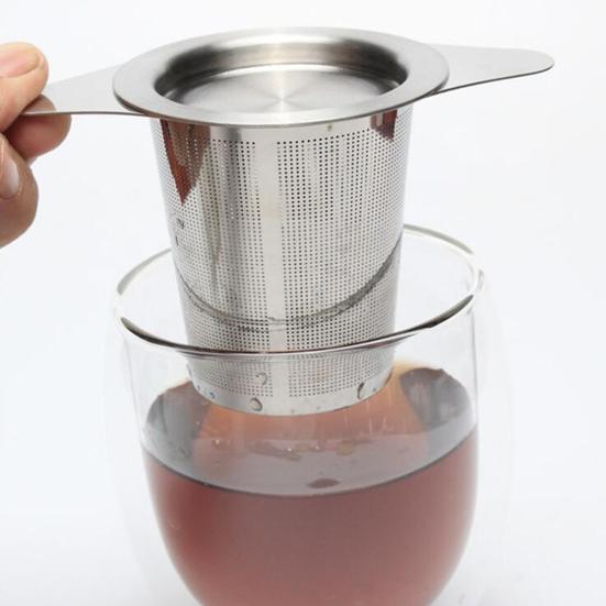 Корзина для заваривания чая с двойной ручкой, мелкоячеистая чашка из нержавеющей стали, воронка для заваривания листового чая, сито, принадлежности для чайной комнаты