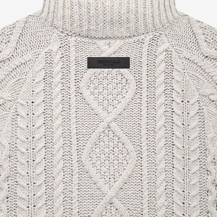 Fear of God Essentials Мужской вязаный пуловер с текстурой, однотонный, с высоким воротником, длинным рукавом, топ Wheat FOG-SS22-104