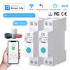 Tuya WiFi Умный автоматический выключатель 1P+N MCB 63A Таймер Измеритель мощности энергии кВтч Напряжения Тока Защитник Голосовое Удаленное Управление Переключатель