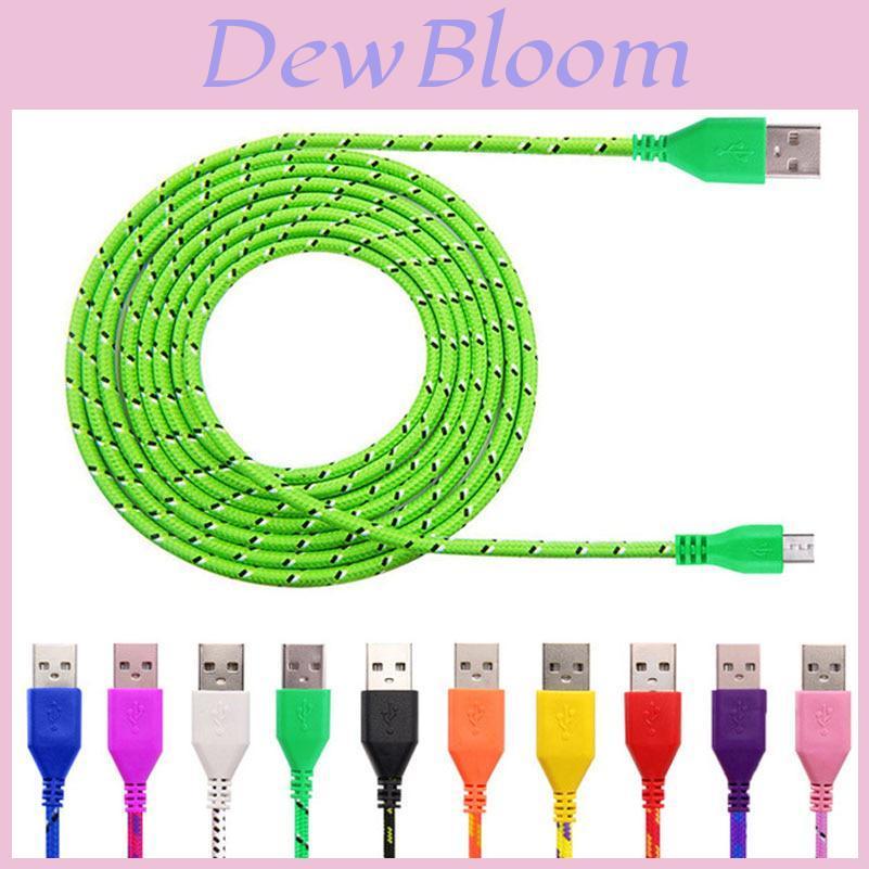 1м 2м 3м Нейлоновый плетеный Micro USB кабель-зарядка для Android iPhone телефона мобильного