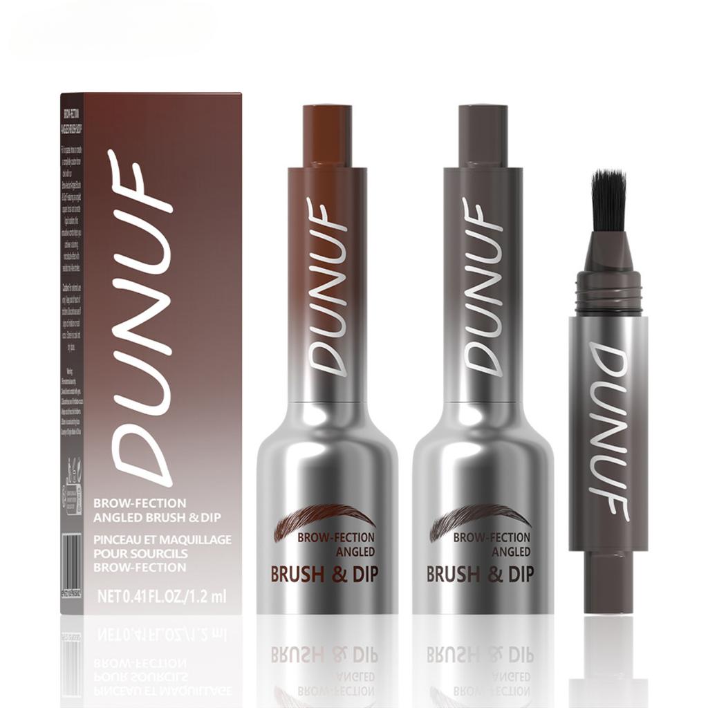 Краска для бровей с аппликатором-кисточкой — Тонкая формула для окрашивания от корней для стойких, естественных, пушистых бровей — Водостойкая, не размазывается