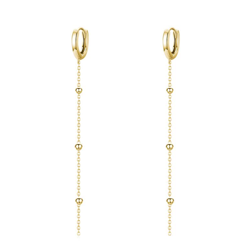 Modian Exquisite Fashion Swing Long Tassel Drop Earring Real 925 Silver Charm Chain Dangle Earrings For Women Jewelry