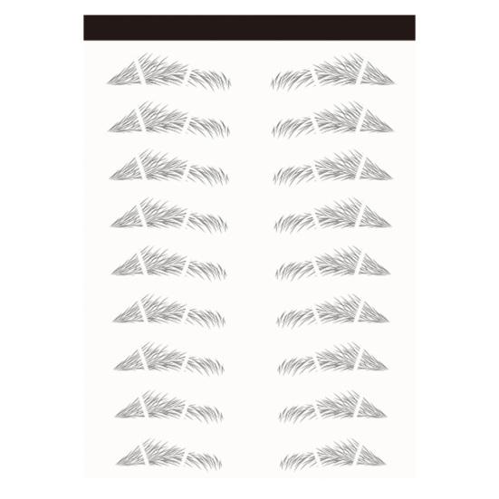 1 лист наклеек для бровей, различные формы, эффект 3D на водной основе, полуперманентные, в форме арки, водостойкие, как волоски, переводные наклейки для бровей