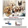 2D Dog Grooming Party Backdrop Banner with Bubbles & Fluffy Puppies