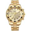 Business Watch Mens Alloy Band Digital Quartz Watch With Three Eyes For Business And Daily Use