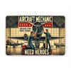 Классический АэроДекор Знак Авиамеханика | Алюминиевое Военное Настенное Искусство | Декор Ангара/Офиса | Идеальный Подарок Механику | Винтаж