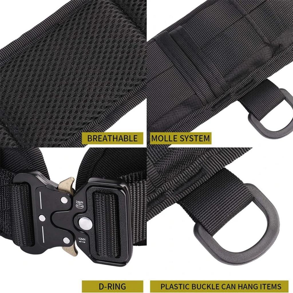 Tactical Battle Combat Air-soft Padded Equipment Molle Waist Belt with Adjustable Suspenders Free Straps