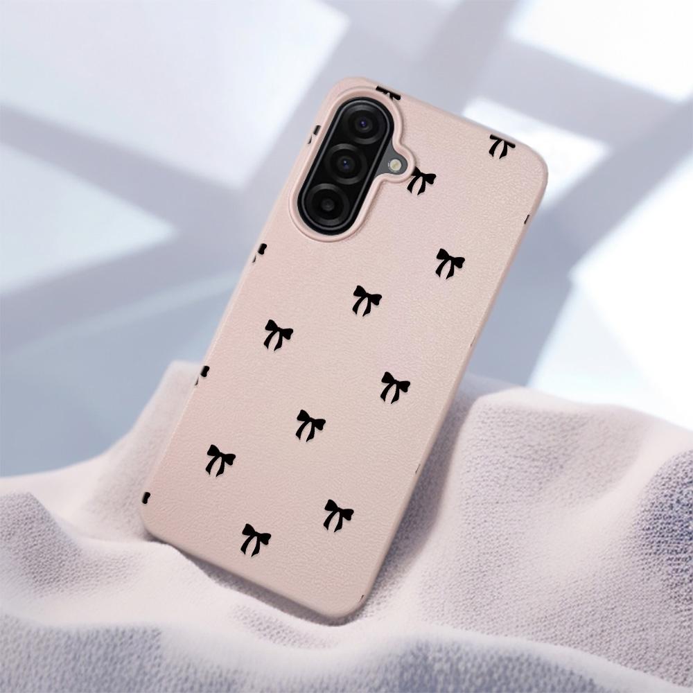 Черный чехол-бант для телефона Samsung A05S A06 A07 A15 A16 A34 A35 A53 A54 A55 S23 S24 S25 Ultra FE A17 A26 A36 A56 Чехол Funda