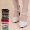 1Pair Women Shoeslaces for High Heels Decorations Buckle Lazy Shoelaces Elastic Band Anti Falling Heel Non-Slip Belt Strap
